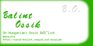 balint ossik business card